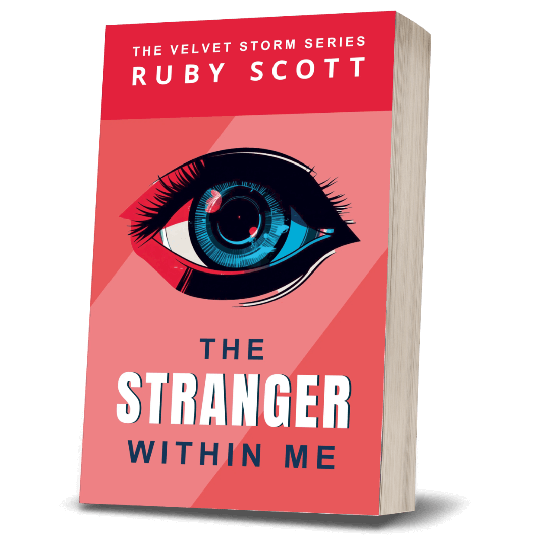 Stranger Within Me book cover, Velvet Storm sapphic psychological thriller book one by Ruby Scott