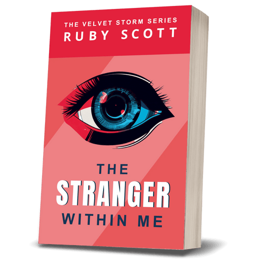 Stranger Within Me book cover, Velvet Storm sapphic psychological thriller book one by Ruby Scott