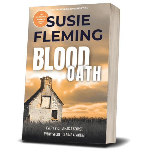 Blood Oath book cover by Susie Fleming, lesbian crime fiction (Ruby Scott pen name)